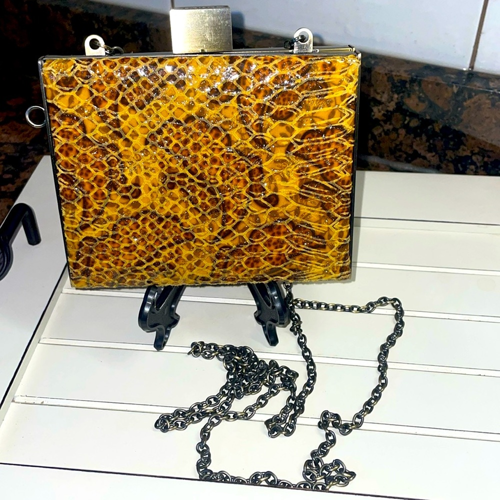NWT HOBO faux python leather clutch